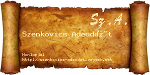 Szenkovics Adeodát névjegykártya